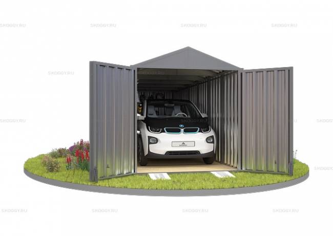 Хозблок SKOGGY секционный с двускатной крышей 6 х 2 м, цинковый