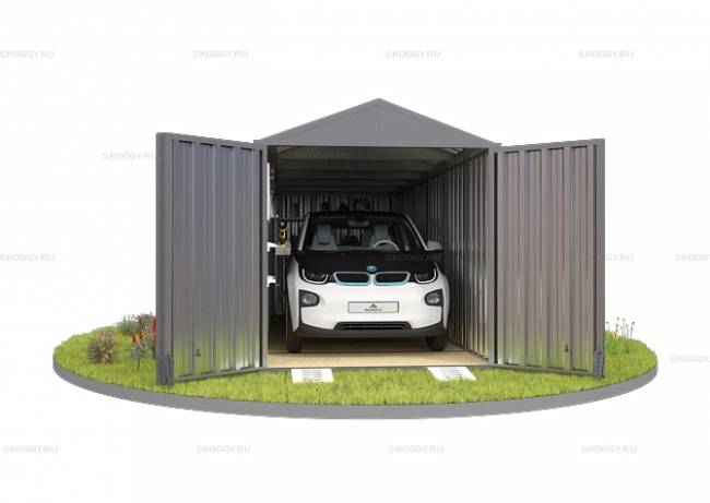 Хозблок SKOGGY секционный с двускатной крышей 6 х 2 м, цинковый