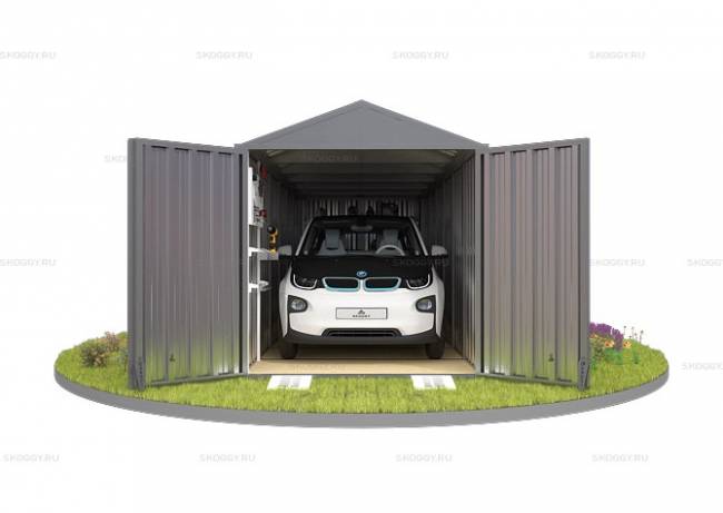 Хозблок SKOGGY секционный с двускатной крышей 6 х 2 м, цинковый