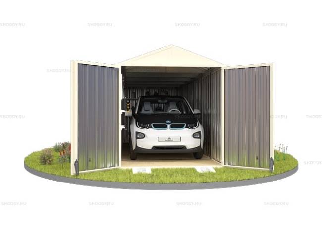 Хозблок SKOGGY секционный с двускатной крышей 6 х 2 м, слоновая кость