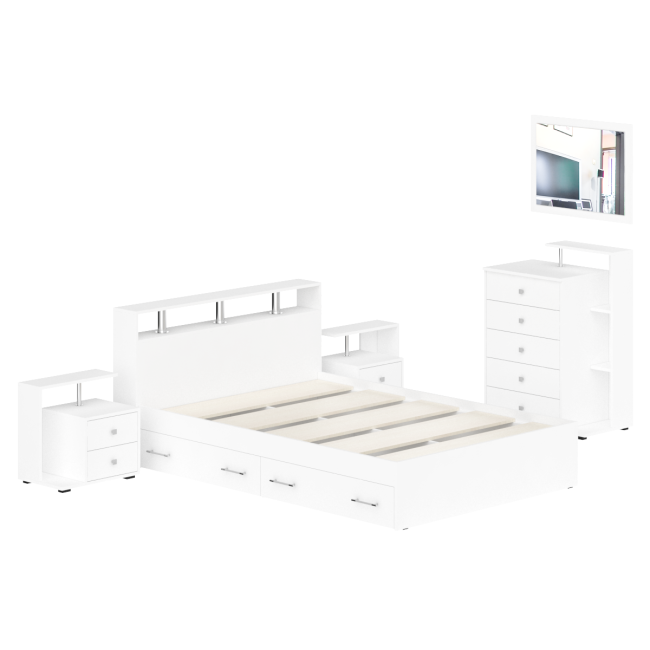 Мебель в спальню Камелия № 12 Кровать с ящиками 1400 цвет белый Мебель в спальню Камелия № 12 Кровать с ящиками 1400 цвет белый