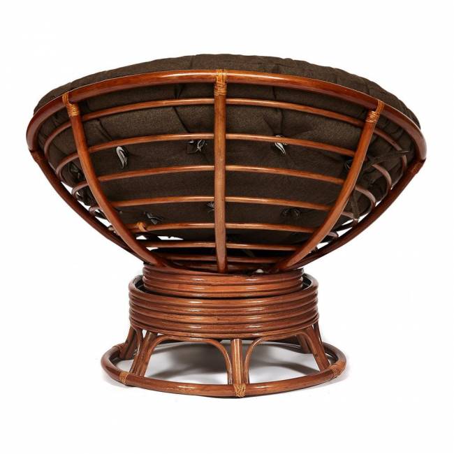 Кресло-качалка PAPASAN/ПАПАСАН w 23/01 B /с подушкой/ 115х78х104 см, Pecan (орех), ткань Коричневый, 3М7-147 Pecan (орех)