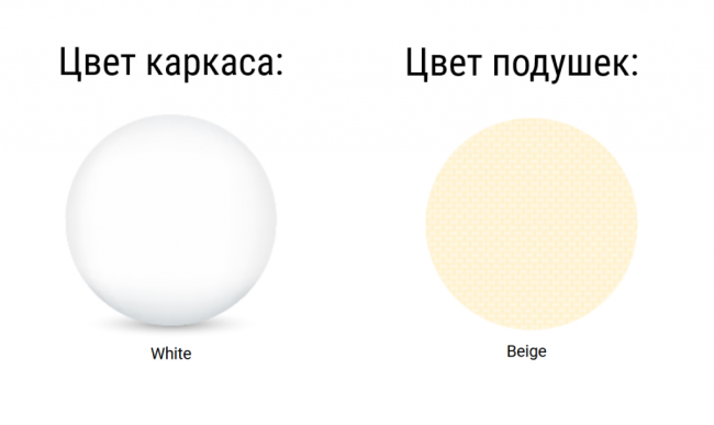 Диван пластиковый двухместный с подушками Portofino Lounge белый, бежевый 1600х800х690 мм