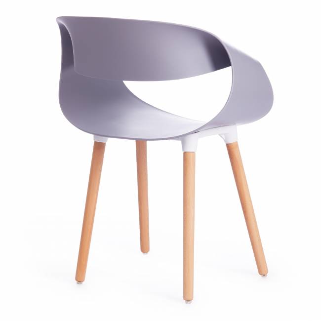 Стул QXX/КXX (мод. C1058-1) пластик/дерево, 60х53х81см, серый/натуральный (Комплект из 4 шт.) серый пластик/дерево