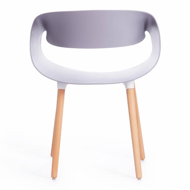 Стул QXX/КXX (мод. C1058-1) пластик/дерево, 60х53х81см, серый/натуральный (Комплект из 4 шт.) серый пластик/дерево