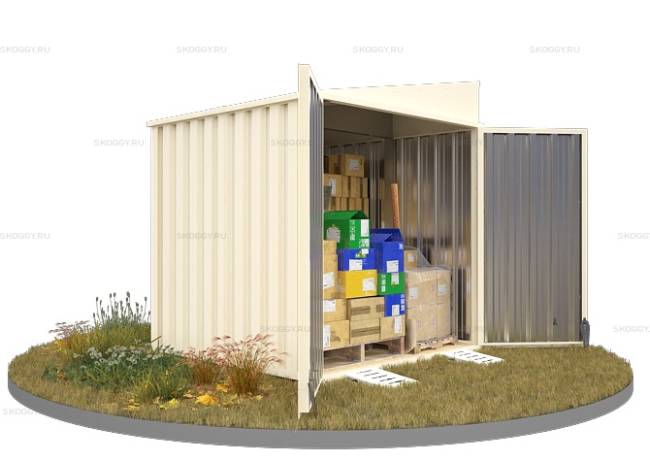 Хозблок SKOGGY секционный с односкатной крышей 2 х 2 м, слоновая кость