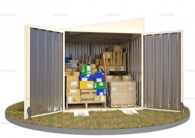 Хозблок SKOGGY секционный с односкатной крышей 2 х 2 м, слоновая кость