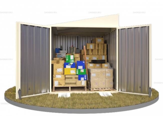 Хозблок SKOGGY секционный с односкатной крышей 2 х 2 м, слоновая кость