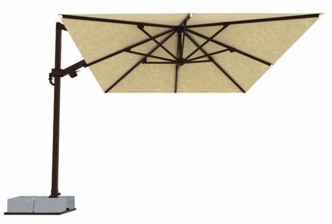 Зонт профессиональный без плит 4х4 м Banana Plus Dickson черный, бежевый 4000х4000 мм