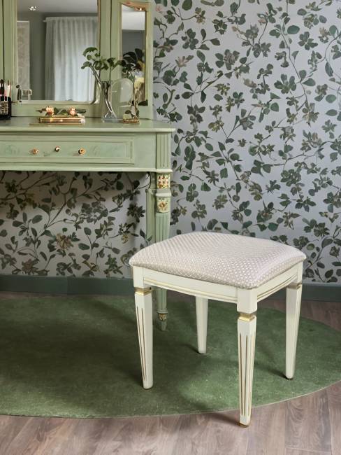 Банкетка Васко В 107Н слоновая кость/золото, Атина ваниль Банкетка Васко В 107Н слоновая кость/золото, Атина ваниль