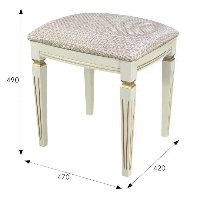 Банкетка Васко В 107Н слоновая кость/золото, Атина ваниль Банкетка Васко В 107Н слоновая кость/золото, Атина ваниль