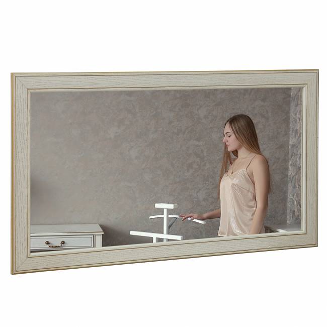 Зеркало Васко В 61Н белый ясень/золото 110 см х 60 см