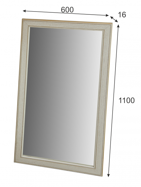 Зеркало Васко В 61Н белый ясень/золото 110 см х 60 см