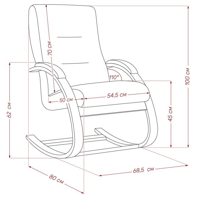 Кресло-качалка Leset Милано Орех текстура V18 бежевый Кресло-качалка Leset Милано Орех текстура V18 бежевый