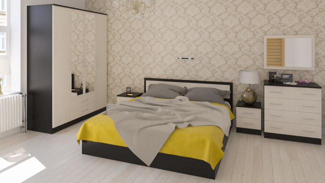 Кровать Фиеста 1800 цвет венге/дуб лоредо Кровать Фиеста 1800 цвет венге/дуб лоредо