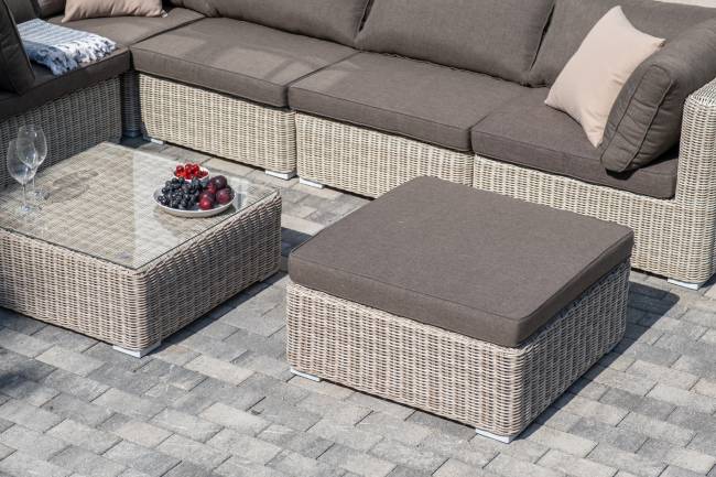 "Лунго" трансформирующаяся лаунж-зона из искусственного ротанга, цвет бежевый