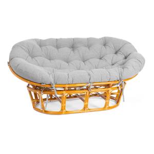 Диван MAMASAN/МАМАСАН 23/02 W /с подушкой/ 169х102х80 см, Pecan (орех), матрац 182х119 см, ткань серо-бежевая 3М 16/2 Pecan (орех)