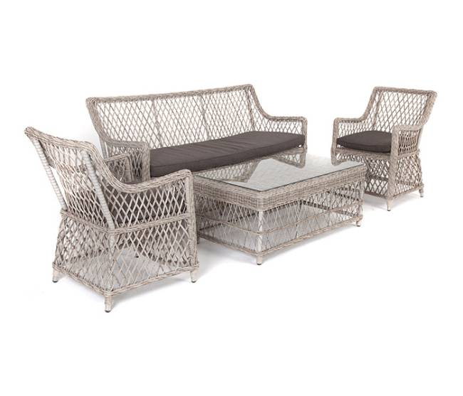 "Асти" лаунж-зона из искусственного ротанга на 4 персоны, цвет бежевый "Асти" лаунж-зона из искусственного ротанга на 4 персоны, цвет бежевый