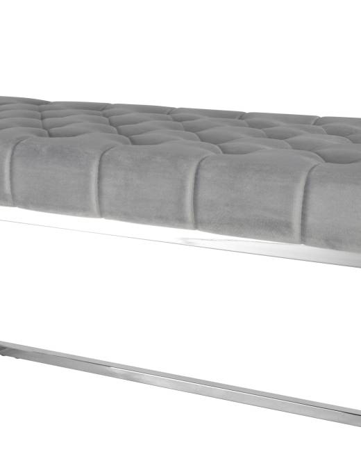 Банкетка ИНСИГНИЯ велюр серый сталь серебро