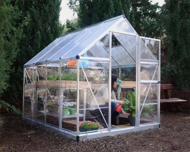 Теплица с гибридным остеклением HYBRID 6*6 (серый)