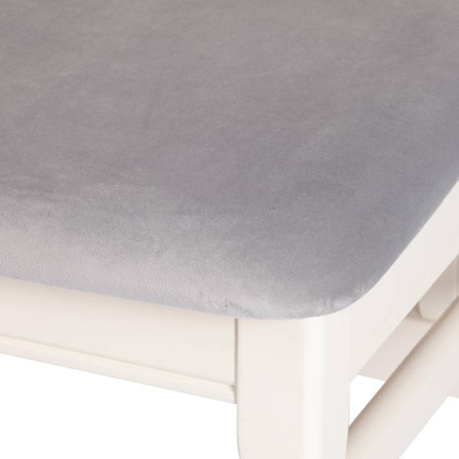 Стул DOLCE мягкое сидение бук, 40х46х100см, ivory white, велюр Tenerife Ultimate grey белый бук