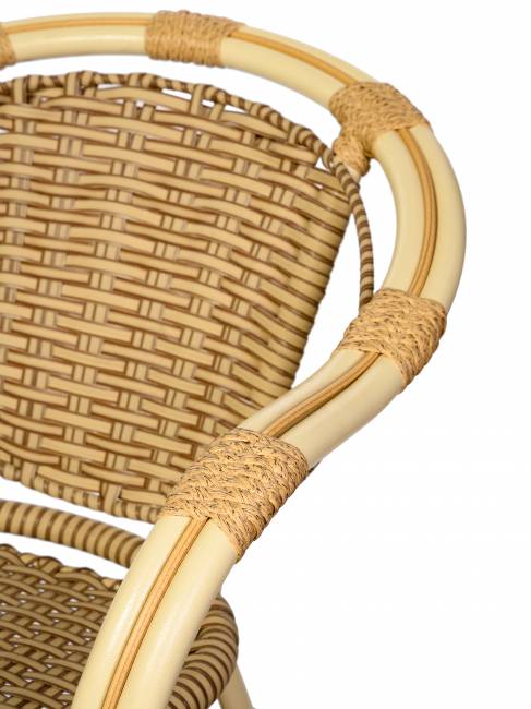 Кресло Bali (Бали) из искусственного ротанга, слоновая кость
