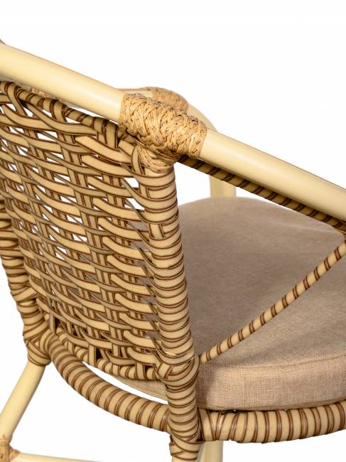 Кресло Bali (Бали) из искусственного ротанга, слоновая кость