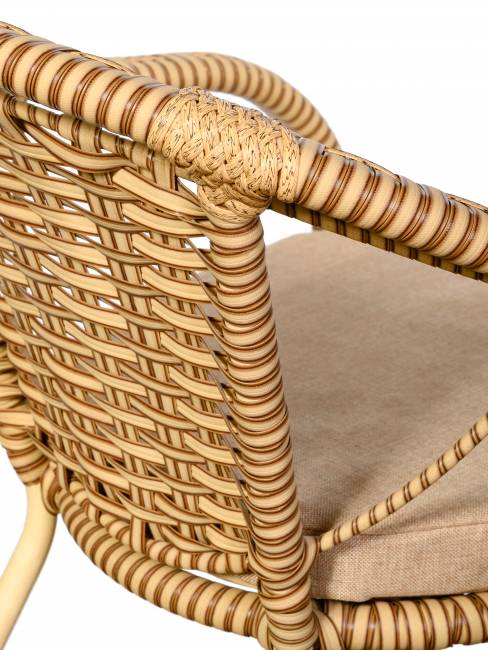 Кресло Bali (Бали) из искусственного ротанга, слоновая кость
