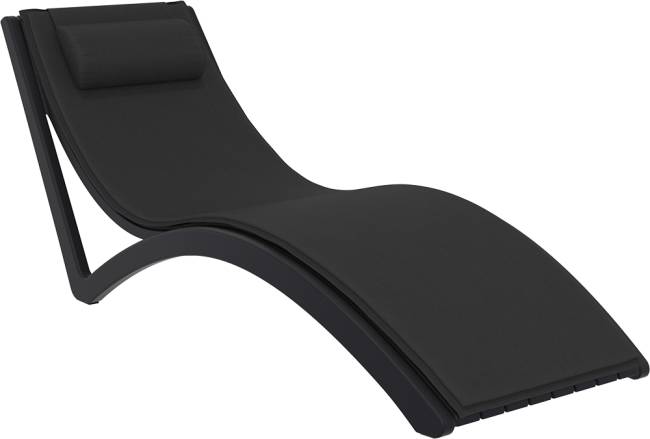 Подушка-подголовник для шезлонга Slim черный 410х230х50 мм