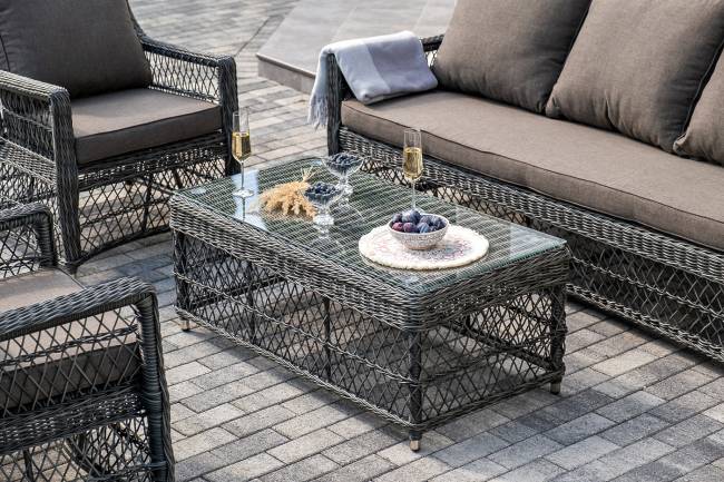 "Гранд Латте" лаунж-зона из искусственного ротанга, цвет графит "Гранд Латте" лаунж-зона из искусственного ротанга, цвет графит