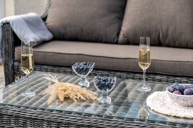 "Гранд Латте" лаунж-зона из искусственного ротанга, цвет графит "Гранд Латте" лаунж-зона из искусственного ротанга, цвет графит