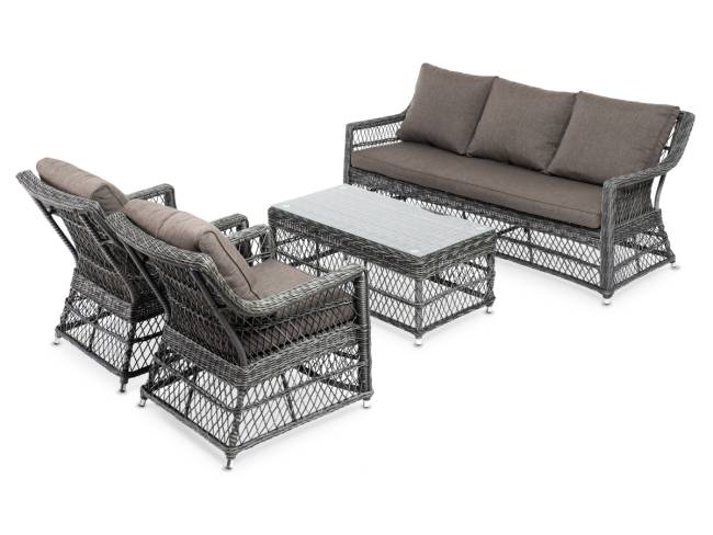 "Гранд Латте" лаунж-зона из искусственного ротанга, цвет графит "Гранд Латте" лаунж-зона из искусственного ротанга, цвет графит