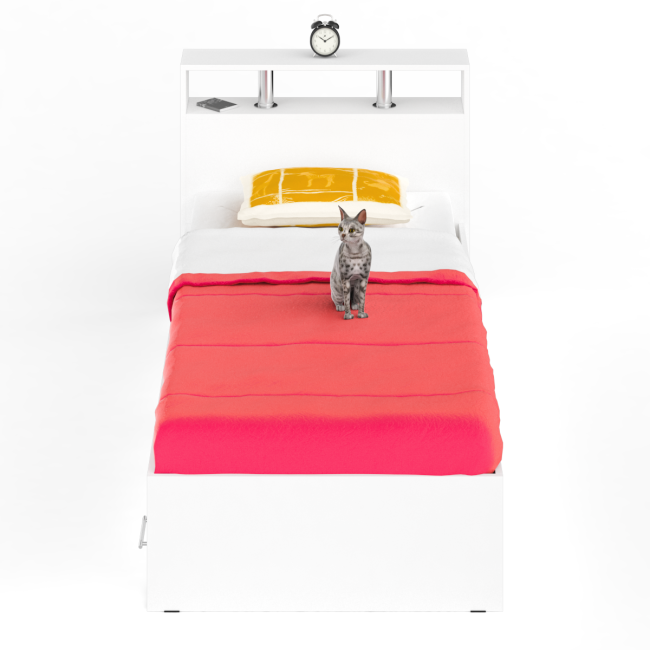 Кровать с ящиками Камелия 900 цвет белый Кровать с ящиками Камелия 900 цвет белый