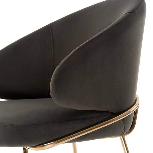 Стул-полукресло Emil графит с золотыми ножками Стул-полукресло Emil графит с золотыми ножками