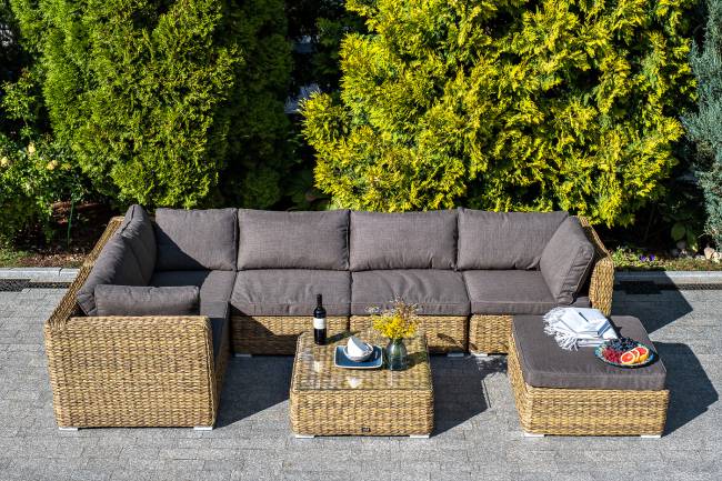 "Лунго" трансформирующаяся лаунж-зона из искусственного ротанга (гиацинт), цвет соломенный "Лунго" трансформирующаяся лаунж-зона из искусственного ротанга (гиацинт), цвет соломенный