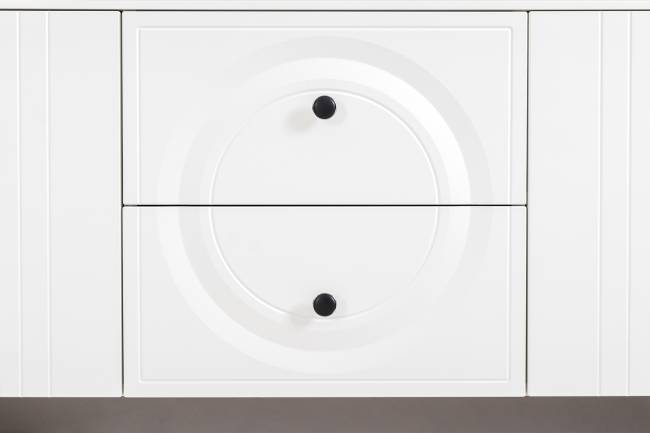 Стенка для гостиной с ТВ-тумбой Валенсия № 68 цвет белый шагрень