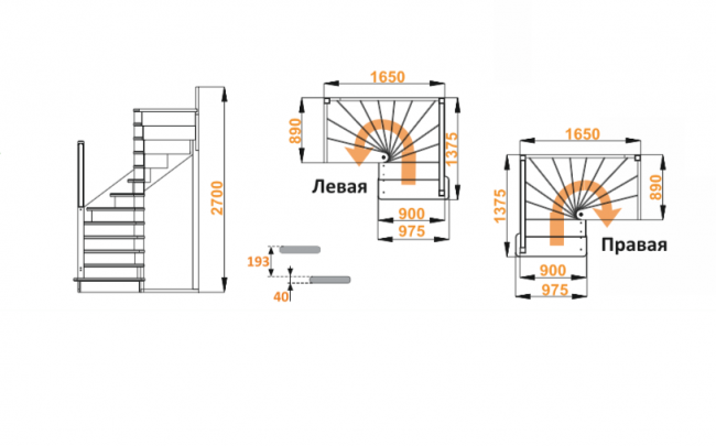Деревянная лестница ЛС-05м под покраску Деревянная лестница ЛС-05м под покраску