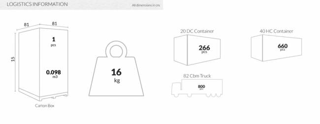 Стол пластиковый Orlando 80 коричневый 800х800х750 мм