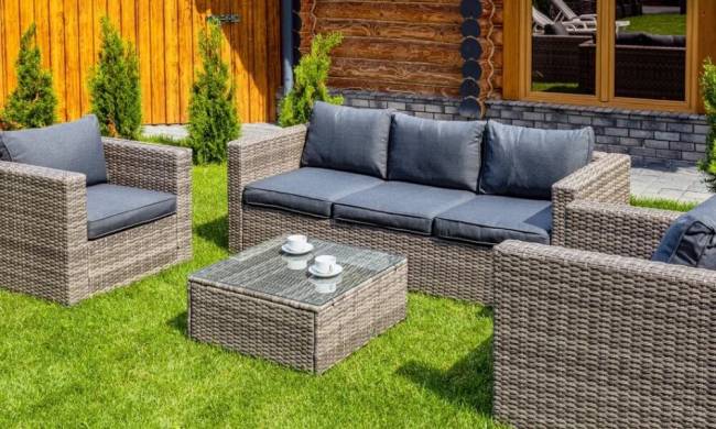 Лаунж-зона KARL с трёхместным диваном (серая)