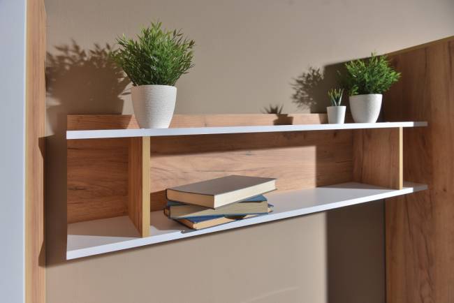 Полка Альба цвет дуб крафт золотой/белый премиум Полка Альба цвет дуб крафт золотой/белый премиум